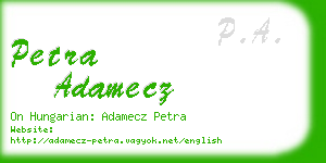 petra adamecz business card